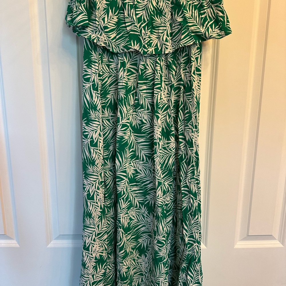 Tropical Leaf Print Dress